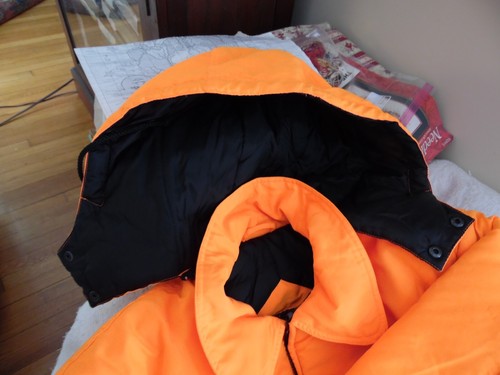 Northwest Territory XL insulated Fluorescent Orange coverall with Zip off Hood - Picture 4 of 22