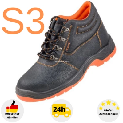 MARKENLOS Arbeitsschuhe Sicherheitsschuhe S3 Schutzschuhe Leder Stiefel Bauschuhe Gr 40-47