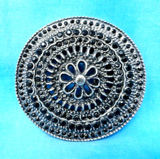Western Floral Rhinestone Belt Buckle Blossom Cowgirl Ornate Vtg 90s .MMR131