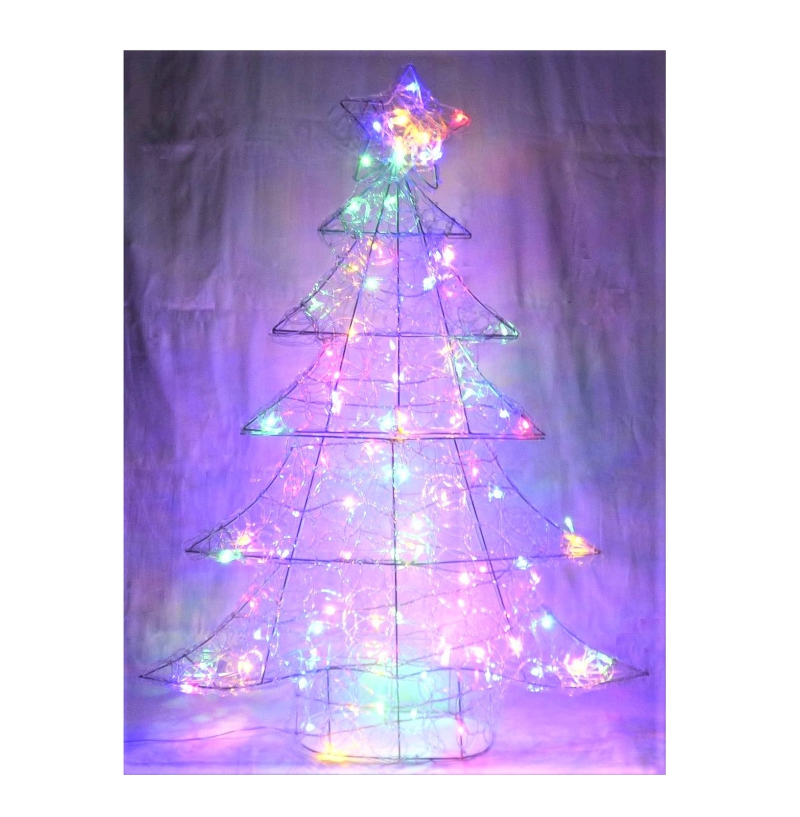 Multi Coloured Soft Acrylic LED Christmas Tree Premier Light Up Garden