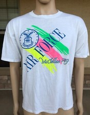 Vintage Air Force McClellan AFB T Shirt Artex Sportswear USA Made Large Neon