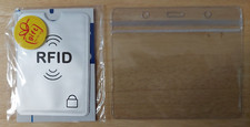 RFID Blocking Sleeve for ID/Creditcard with badge/ID holder. Sealed.