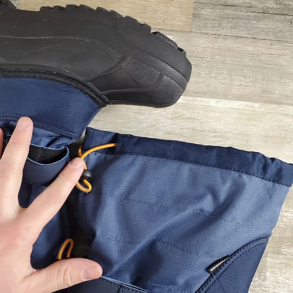 Botas de nieve Columbia Powderbug Plus II para niños talla 7 azules negras punta redonda media pantorrilla Foto 2 de 4