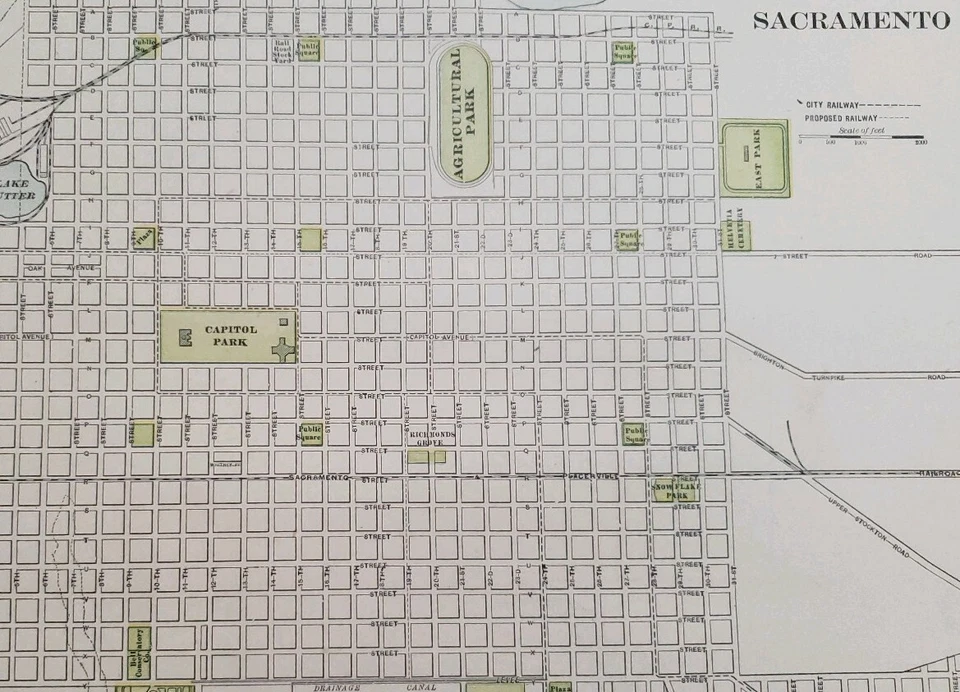 Mapa de Sacramento California Capital 1902 por Geo. F. Cram o Norte de Nuevo México Foto 3 de 4