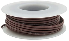 25 Feet Brown 22 Gauge Solid Hook-Up Wire, Tinned Copper, PVC Insulation