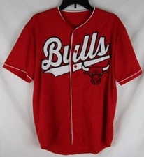 Chicago Bulls #66 Baseball Style Jersey-Mens Large-UNK Official-Red-Sewn-EUC