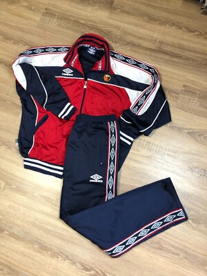 Vintage 90's Norway Football Suit Jacket Pants Rare Soccer Mens