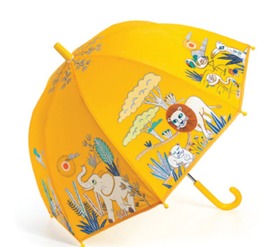 Djeco Kids Childrens Solid Yellow Savannah Rain Umbrella