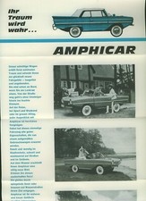Amphicar 1960 Prospekt Verkaufsprospekt Hans Trippel Berlin car sales brochure