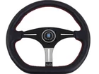 Rare Nardi Style Black Leather Red Stitch Sport Steering Wheel 354mm