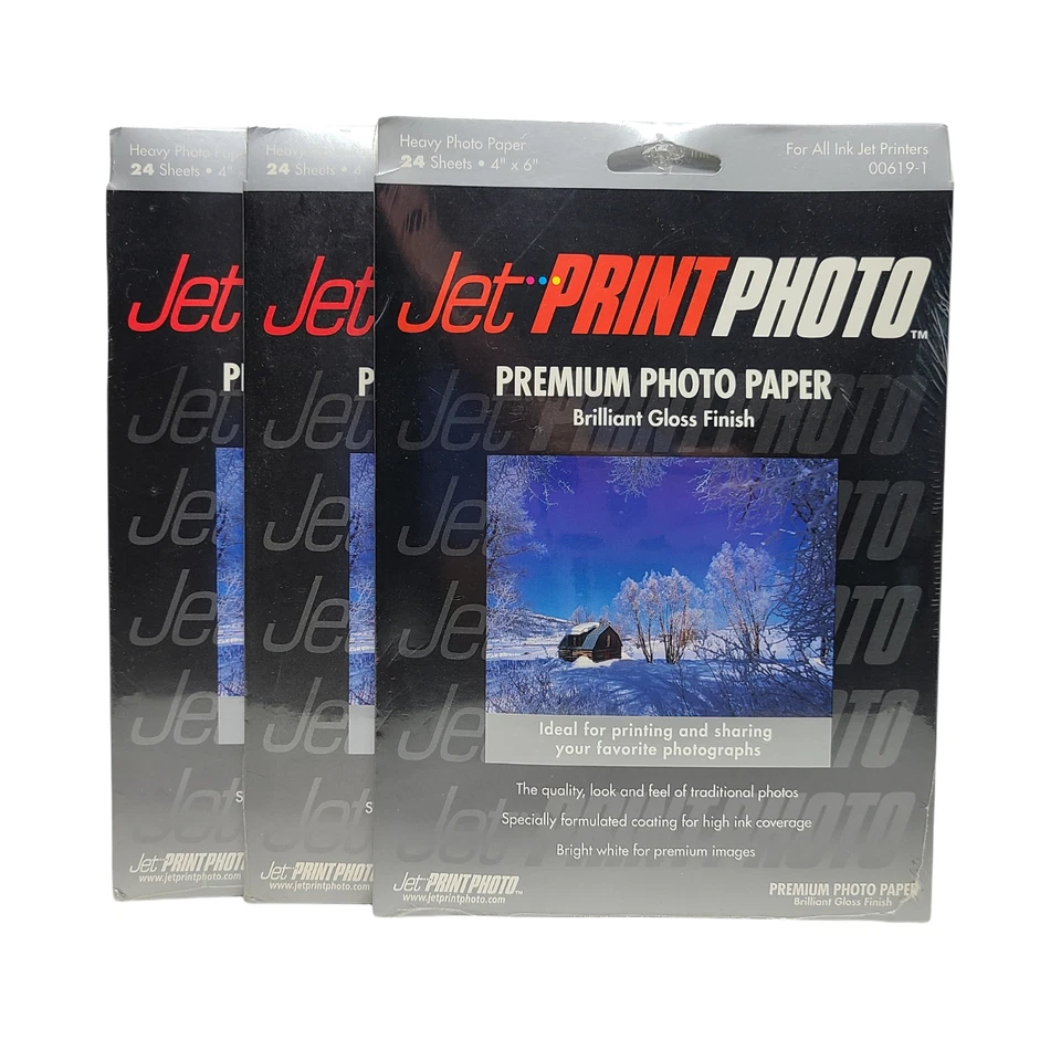 (3 Pack) Jet Print Premium Photo Paper 24 Sheets 4x6 Brilliant Gloss 00619-1 - Image 2 of 4