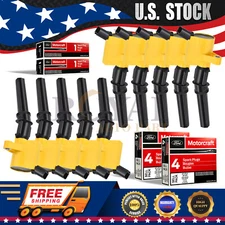 10 Ignition Coils & Platinum Spark Plugs for Ford E350 E450 F350 DG508 6.8L V10