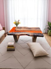 36 Zoll x 24 Zoll Luxus Epoxidharz Mitte Esszimmer Mitte Sofa Tisch Holz Cafe...