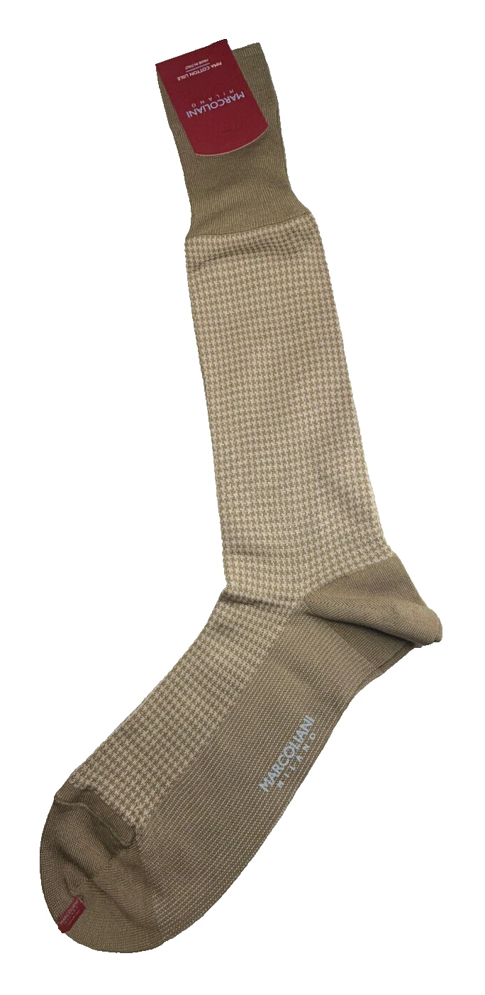 Marcoliani Milano Unisex Socks Pima Cotton Lisle Jacquard Houndstooth One Size