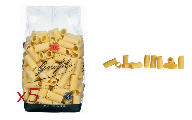 Paste Garofalo Rigatoni of Wheat Hard Paste Gragnano Igp 5 Pieces Of 500gr