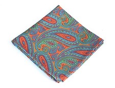 Lord R Colton Masterworks Pocket Square - Autumn Copper Green Silk - 75 New