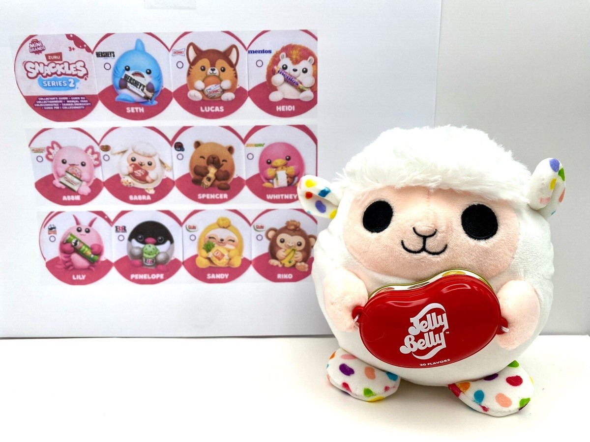 BABRA Lamb Holding Jelly Belly Jellybean Tin ZURU Snackles Plush