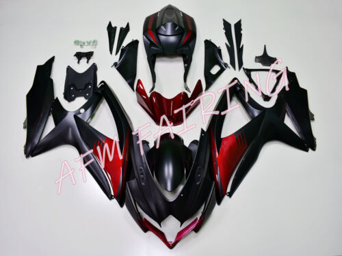 Candy Red Black ABS Injection Bodywork Fairing Kit for GSXR600/750 2008-2010 - Afbeelding 1 van 7