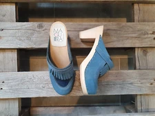 Swedish Clogs HighHeels Maguba Chicago PetrolMix Size US Womens 7 / EU 37 Narrow