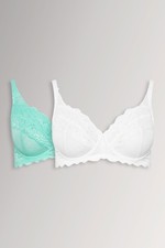 Image of Yours Curve Women's Plus Size 2 PACK Lace Underwired Mesh Bras