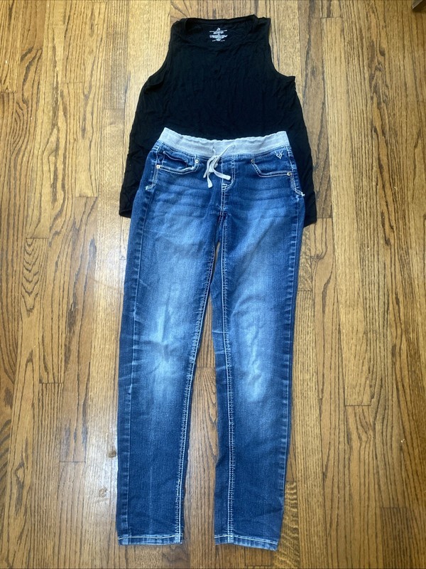 Justice Sz 14R Jeans & Top Set Drawstring Waist