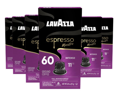 Lavazza Espresso Intenso Medium-Dark Roast Nespresso Capsules, 60 Count