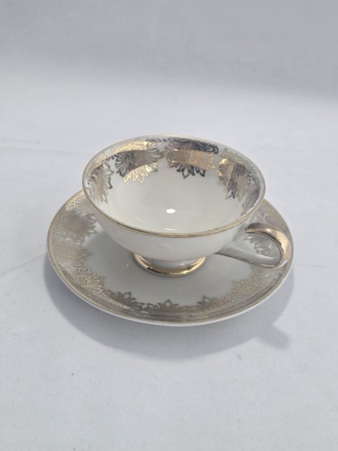 Vintage Winterling Roslau Bavaria Teacup Saucer & Set 102 Ornate Heavy Gold Gilt