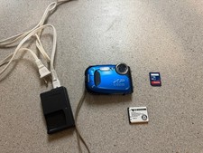 FUJIFILM XP65 16MP Waterproof Digital Camera-Blue-Battery, 16GB Card, Charger