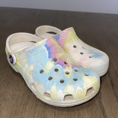 Crocs Classic Clogs Solarized Tie Dye Rainbow Pastel Youth 