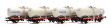 Heljan OO Scale Tank Wagon ESSO Grey Branded/Unbranded A Tank (4 Pack)