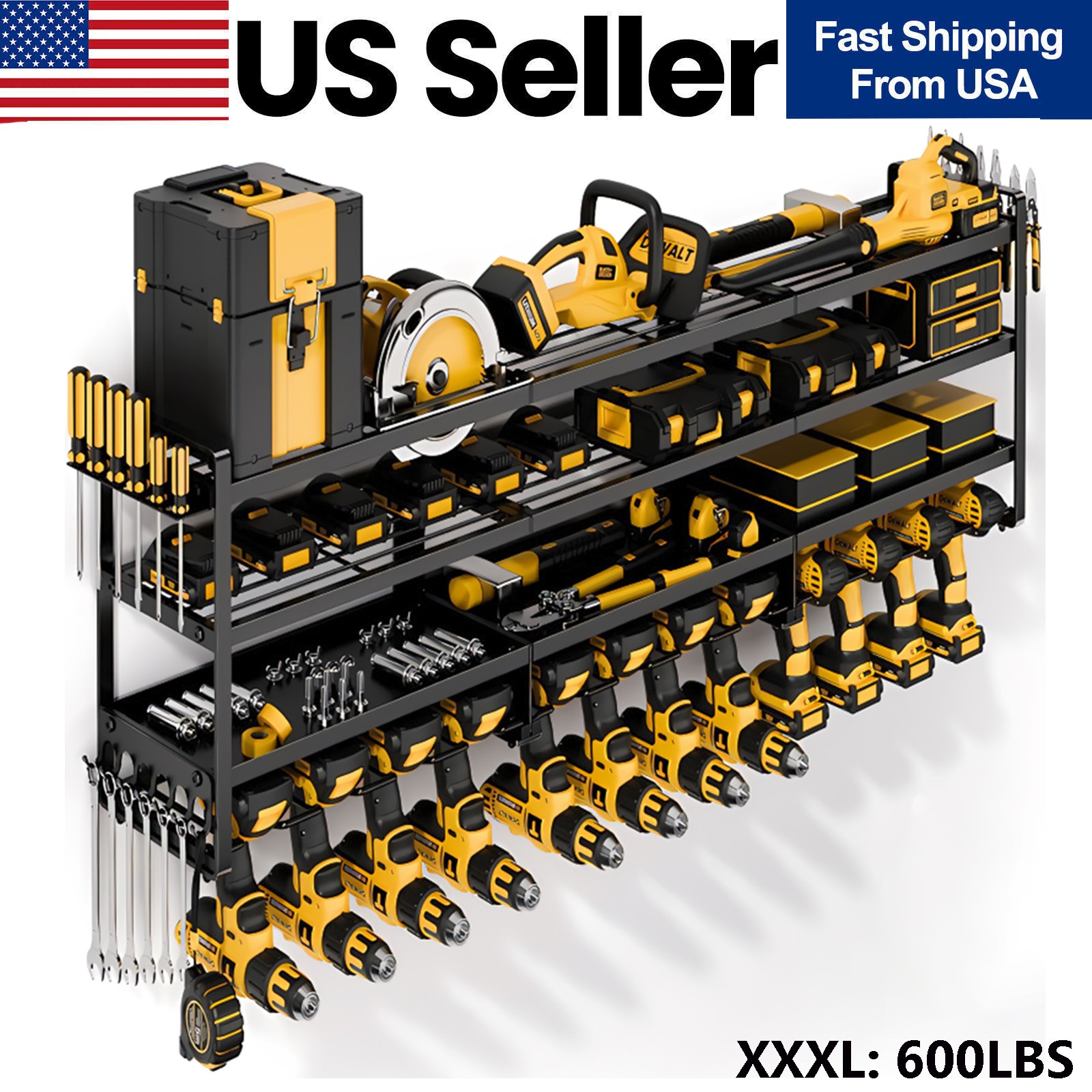 Power Tool Organizer Wall Mounted Power Tool Rack for Cordle