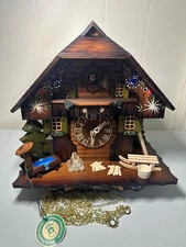 ISDD Cuckoo Clock Black Forest house KA 876 EX “READ The Description”