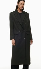 Aritzia Babaton Stature Coat in Black Wool Tw...