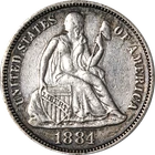 1884-P Seated Liberty Dime