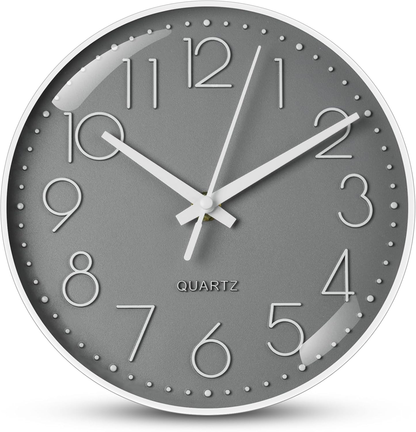 Wall Clock Silent & Non Ticking Modern, 8 inch Battery Operated Round Wall Cloc