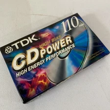 TDK CD Power 110 MIN. High Bias Audio Cassette Tape NEW SEALED FREE SHIPPING 