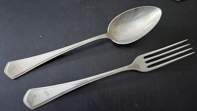 Löffel+Gabel''NSPolizei Adler''WELLNER Stempelung,3R Kantine Polizeiwache Besteck?