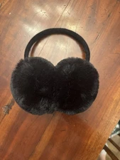 Landry Unisex Soft Plush Black Faux Fur Adjustable Ear Muff for All Ages