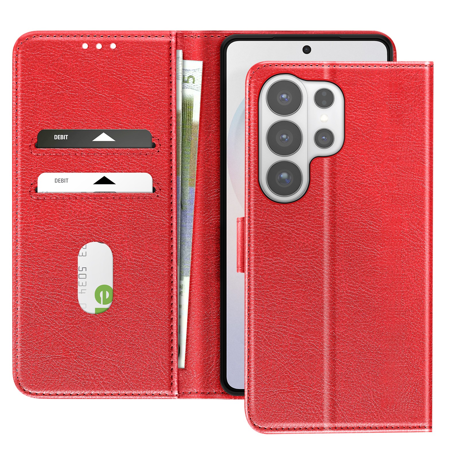 Housse Galaxy S26 Ultra Chesterfield rouge anti-choc et porte-carte