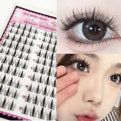 DIY self adhesive cluster lashes glue free manga style natural look 10 rows box