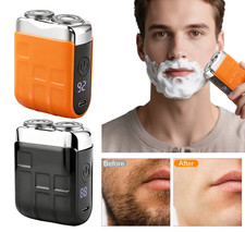 Electric Shaver Waterproof Type-C Rechargeable Mini Travel Rotary Razor Portable