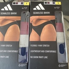 Adidas Woman's 4 pack 2 boxes seamless Bikini Flexible 4 Way Stretch - SMALL