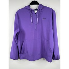 Reebok Women's Purple Quarter Zip Hoodie Size M Athletic Stretch Pullover