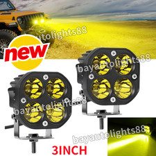 Led Dual Color Yellow Pods Fog Lights 2pcs 3inch Driving Lamp Fit For Offroad