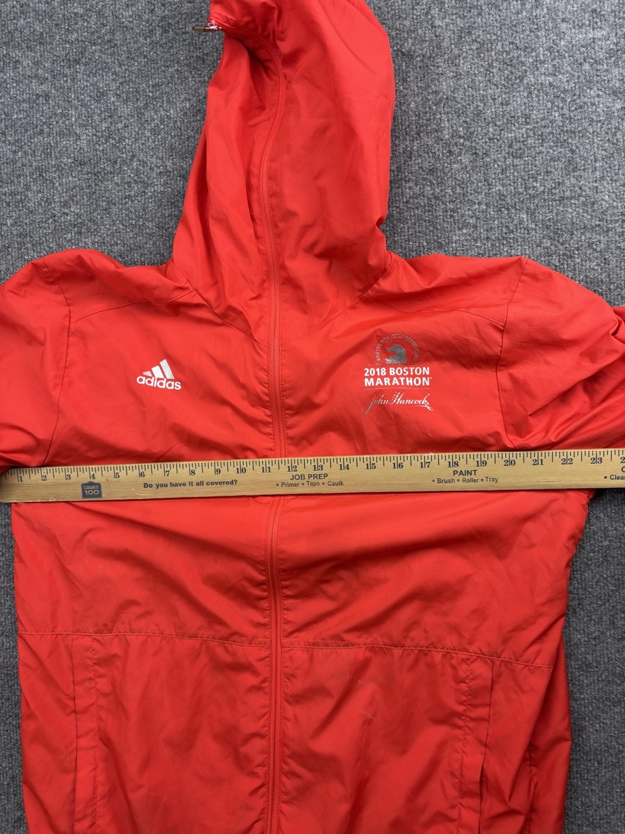 Adidas Jacket Mens Small Red 2018 Boston Marathon Windbreaker