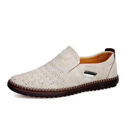 Men's Loafers Driving Shoes Flats Leather Low-top Slip on Pull on Handmade Shoes