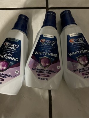 3 Crest 3D White Multi-Care Whitening Mouthwash Fresh Mint 32oz ea