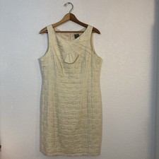 Taylor by Ann Taylor Ivory Shift Dress Size 12 Pleated Bodice NWOT Occasion