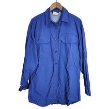 REI Button Up Shirt Women Medium Blue Long Sl...