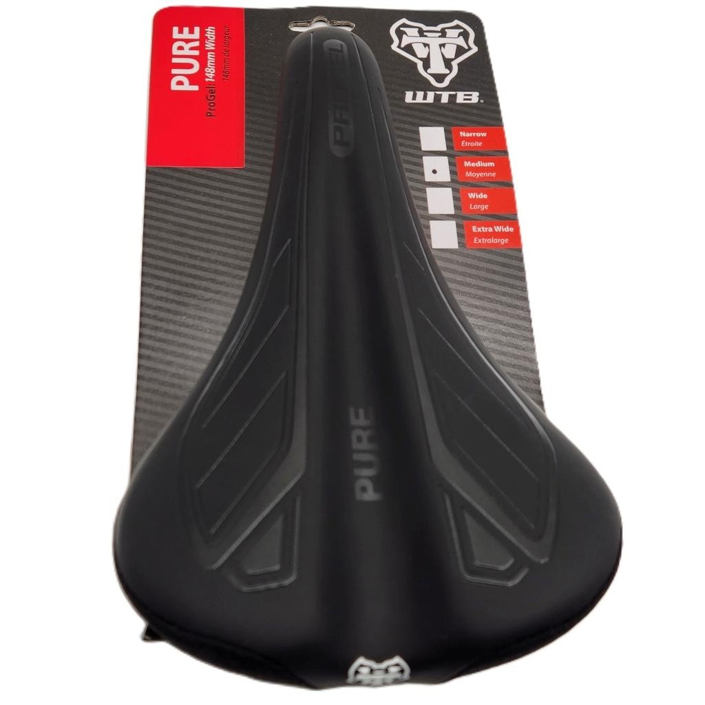 WTB Pure ProGel Medium 148mm Wide Black MTB Bike Saddle Unisex Seat Steel Rails